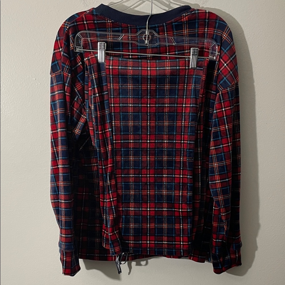 Nautica Women's 2 Piece Fleece Pajama Sleepwear Set Red Plaid M /Z11 - Picture 8 of 12
